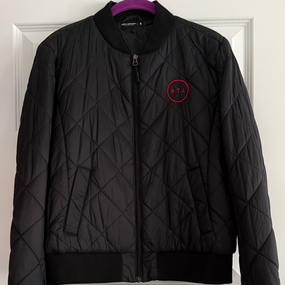 Arch Apparel STL Black Bomber Jacket, NWOT